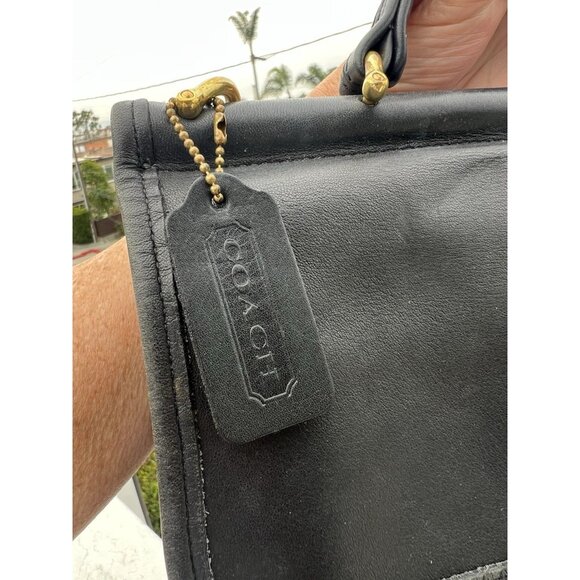 Vintage 90s Coach Black Willis crossbody satchel preppy bag J9C-9927 gold - Picture 3 of 16